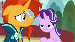 Size: 1280x720 | Tagged: safe, screencap, character:starlight glimmer, character:sunburst, species:pony, species:unicorn, episode:the parent map, g4, animated, female, male, mare, sound, stallion, webm