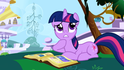 Size: 1280x720 | Tagged: safe, screencap, character:twilight sparkle, character:twilight sparkle (unicorn), species:pony, species:unicorn, episode:friendship is magic, g4, my little pony: friendship is magic, book, book of harmony, female, mare, solo