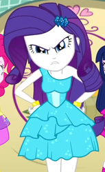 Size: 440x720 | Tagged: safe, screencap, character:pinkie pie, character:rarity, character:twilight sparkle, episode:a photo booth story, eqg summertime shorts, g4, my little pony:equestria girls, angry, clothing, cropped, dress, fall formal outfits, female, hands on hip, solo focus