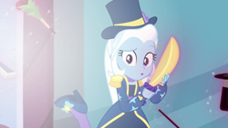 Size: 1280x720 | Tagged: safe, screencap, character:trixie, episode:street magic with trixie, g4, my little pony:equestria girls, sword, weapon