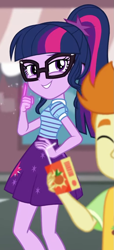 Size: 465x1016 | Tagged: safe, screencap, character:twilight sparkle, character:twilight sparkle (scitwi), species:eqg human, episode:street magic with trixie, g4, my little pony:equestria girls, cropped, gallop j. fry, pose, smug, smuglight sparkle
