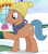 Size: 346x392 | Tagged: safe, screencap, character:gelato cone, species:earth pony, species:pony, episode:best gift ever, g4, my little pony: friendship is magic, background pony, clothing, food, hat, ice cream, ice cream cone, male, solo, stallion