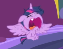 Size: 221x174 | Tagged: safe, screencap, character:twilight sparkle, character:twilight sparkle (alicorn), species:alicorn, species:pony, episode:ail-icorn, age regression, baby, baby pony, babylight sparkle, bed, cropped, crying, eyes closed, female, spread wings, wings, younger