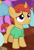 Size: 380x560 | Tagged: safe, screencap, character:cinnamon tea, species:pony, species:unicorn, episode:campfire tales, g4, my little pony: friendship is magic, background pony, clothing, colt, cropped, curved horn, horn, looking up, male, solo focus