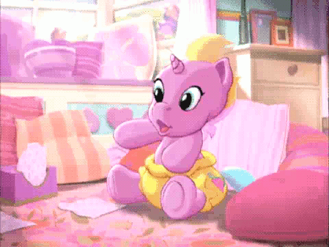 Size: 480x360 | Tagged: safe, screencap, character:rarity, character:rarity (g3), species:pony, species:unicorn, g3, animated, baby, baby pony, commercial, cute, diaper, female, foal, frame by frame, g3betes, gif, sneezing, solo