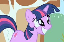 Size: 750x491 | Tagged: safe, screencap, character:twilight sparkle, character:twilight sparkle (unicorn), species:pony, species:unicorn, episode:the cutie mark chronicles, g4, my little pony: friendship is magic, excited, female, happy, mare, smiling, solo, tree