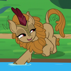 Size: 720x720 | Tagged: safe, screencap, character:fern flare, species:kirin, episode:sounds of silence, g4, my little pony: friendship is magic, background kirin, cropped, faec, female, narrowed eyes, solo, that face