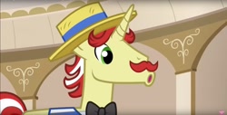 Size: 1917x971 | Tagged: safe, screencap, character:flam, species:pony, episode:viva las pegasus, g4, my little pony: friendship is magic, flamabetes, screenshots, solo, whistling