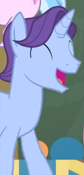 Size: 313x651 | Tagged: safe, screencap, character:november rain, character:silverstream, species:pony, species:unicorn, cute, eyes closed, friendship student, male, novemberbetes, offscreen character, smiling, teacher of the month (episode)