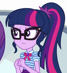Size: 990x1079 | Tagged: safe, screencap, character:twilight sparkle, character:twilight sparkle (scitwi), species:eqg human, episode:text support, g4, my little pony:equestria girls, cropped, geode of telekinesis, magical geodes, text support: rarity