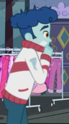 Size: 366x655 | Tagged: safe, screencap, character:curly winds, episode:street chic, g4, my little pony:equestria girls, background human, clothing, cold, curly winds, male, pants, some blue guy
