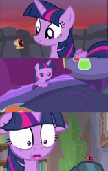 Size: 410x651 | Tagged: safe, screencap, character:twilight sparkle, character:twilight sparkle (alicorn), species:alicorn, species:pony, episode:ail-icorn, episode:it ain't easy being breezies, episode:starlight the hypnotist, g4, my little pony: friendship is magic, age regression, baby, baby pony, babylight sparkle, bed, coccinellidaephobia, floppy ears, ladybug, solo, theory, this explains everything, twilight hates ladybugs