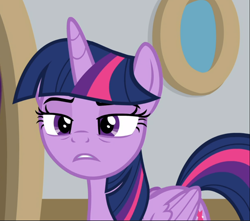 Size: 1038x917 | Tagged: safe, screencap, character:twilight sparkle, character:twilight sparkle (alicorn), species:alicorn, species:pony, episode:friendship university, g4, my little pony: friendship is magic, cropped, female, lidded eyes, solo