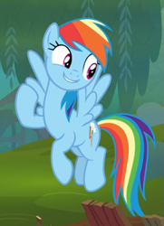 Size: 443x612 | Tagged: safe, screencap, character:rainbow dash, species:pegasus, species:pony, episode:the end in friend, g4, my little pony: friendship is magic, cropped, cute, female, flying, smiling, solo