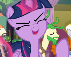 Size: 1175x938 | Tagged: safe, screencap, character:twilight sparkle, character:twilight sparkle (alicorn), species:alicorn, species:pony, episode:a rockhoof and a hard place, g4, my little pony: friendship is magic, close-up, cropped, eyes closed, female, glowing horn, open mouth, solo focus