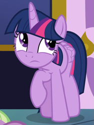 Size: 627x833 | Tagged: safe, screencap, character:twilight sparkle, character:twilight sparkle (alicorn), species:alicorn, species:pony, episode:father knows beast, g4, my little pony: friendship is magic, cropped, female, raised hoof, solo