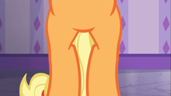 Size: 1667x937 | Tagged: safe, screencap, character:applejack, species:earth pony, species:pony, episode:applejack's day off, belly, bipedal, featureless crotch, female, legs, mare, pictures of bellies, pictures of legs, solo