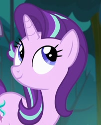Size: 684x841 | Tagged: safe, screencap, character:starlight glimmer, species:pony, species:unicorn, episode:rock solid friendship, g4, my little pony: friendship is magic, cropped, cute, cutie mark, female, looking up, mare, smiling, solo