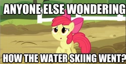 Size: 550x281 | Tagged: safe, screencap, character:apple bloom, species:earth pony, species:pony, episode:spike at your service, g4, my little pony: friendship is magic, caption, female, filly