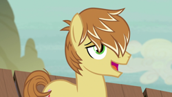 Size: 1280x720 | Tagged: safe, screencap, character:feather bangs, species:earth pony, species:pony, episode:hard to say anything, g4, my little pony: friendship is magic, male, smiling