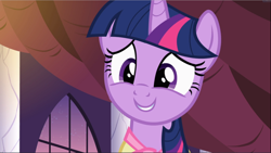 Size: 1668x940 | Tagged: safe, screencap, character:twilight sparkle, character:twilight sparkle (unicorn), species:pony, species:unicorn, episode:sweet and elite, g4, my little pony: friendship is magic, clothing, cute, dress, female, mare, smiling, solo, twiabetes