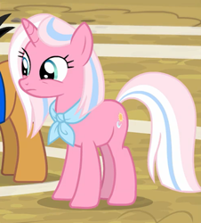 Size: 417x462 | Tagged: safe, screencap, character:quibble pants, species:pony, species:unicorn, season 9, cropped, female, mare, neckerchief, solo focus