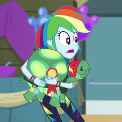 Size: 780x780 | Tagged: safe, screencap, character:rainbow dash, character:tank, episode:best in show: the victory lap, g4, my little pony:equestria girls, cropped, open mouth, tortoise