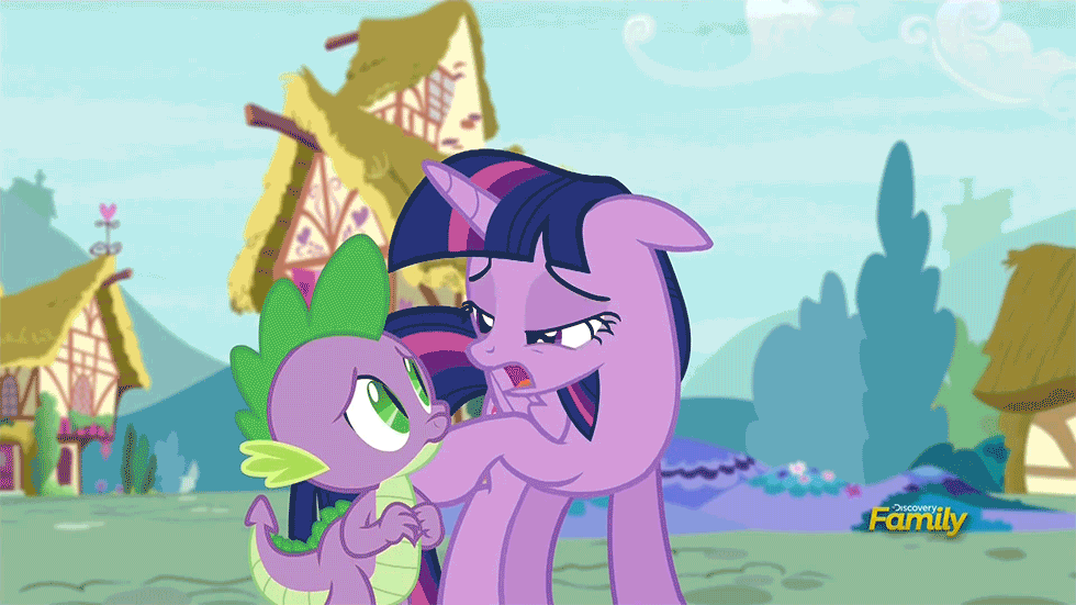 Size: 980x551 | Tagged: safe, screencap, character:spike, character:twilight sparkle, character:twilight sparkle (alicorn), species:alicorn, species:pony, episode:castle sweet castle, g4, my little pony: friendship is magic, animated, cute, hug, sad, spikabetes, twiabetes