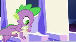 Size: 1280x720 | Tagged: safe, screencap, character:spike, species:dragon, episode:the crystalling, g4, my little pony: friendship is magic, claws, male, season 6, smiling