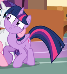Size: 518x572 | Tagged: safe, screencap, character:pinkie pie, character:rarity, character:twilight sparkle, character:twilight sparkle (alicorn), species:alicorn, species:earth pony, species:pony, species:unicorn, episode:maud pie, g4, my little pony: friendship is magic, cropped, female, hug, mare, offscreen character, solo focus, squishy