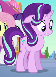 Size: 394x540 | Tagged: safe, screencap, character:fluttershy, character:rarity, character:starlight glimmer, species:pony, species:unicorn, episode:the crystalling, g4, my little pony: friendship is magic, cropped, cutie mark, female, season 6