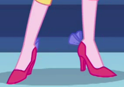 Size: 284x200 | Tagged: safe, screencap, character:pinkie pie, episode:twilight under the stars, g4, my little pony:equestria girls, clothing, cropped, high heels, legs, pictures of legs, shoes