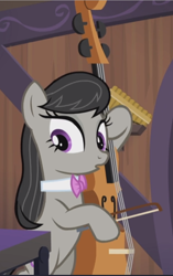 Size: 592x942 | Tagged: safe, screencap, character:octavia melody, species:pony, episode:slice of life, g4, my little pony: friendship is magic, bipedal, cello, cropped, listening, musical instrument, playing instrument, solo