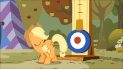 Size: 1280x720 | Tagged: safe, screencap, character:applejack, character:daisy, character:fluttershy, character:lyra heartstrings, character:rainbow dash, character:rainbowshine, species:earth pony, species:pegasus, species:pony, species:unicorn, episode:fall weather friends, g4, my little pony: friendship is magic, animated, apple, apple tree, competition, female, flag, food, high striker, kicking, mare, scoreboard, shave and a haircut, shocked, sound, tree, webm