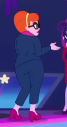 Size: 136x257 | Tagged: safe, screencap, character:rosette nebula, episode:twilight under the stars, g4, my little pony:equestria girls, ass, background human, butt, cropped, female, ginger specs, hips, offscreen character, rear view, thick, wide hips