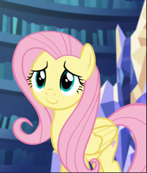 Size: 729x854 | Tagged: safe, screencap, character:fluttershy, species:pegasus, species:pony, episode:scare master, g4, my little pony: friendship is magic, cropped, cute, female, mare, shyabetes, smiling, solo