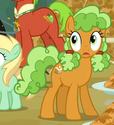 Size: 370x406 | Tagged: safe, screencap, character:apple brown betty, character:apple cinnamon, character:apple mint, episode:apple family reunion, g4, my little pony: friendship is magic, animated, apple family member