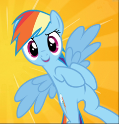 Size: 900x939 | Tagged: safe, screencap, character:rainbow dash, species:pegasus, species:pony, episode:what about discord?, g4, my little pony: friendship is magic, cropped, female, flying, looking at you, mare, open mouth, smiling, solo, spread wings, wings