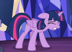 Size: 1094x788 | Tagged: safe, screencap, character:twilight sparkle, character:twilight sparkle (alicorn), species:alicorn, species:pony, episode:what about discord?, g4, my little pony: friendship is magic, cropped, distressed, eyes closed, sad, solo