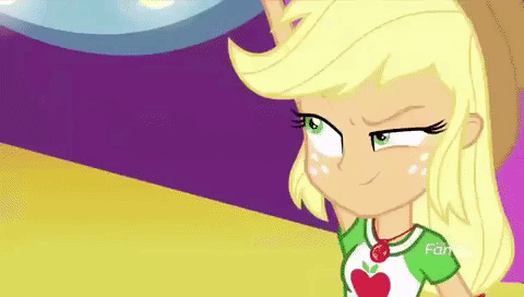 Size: 480x272 | Tagged: safe, screencap, character:applejack, character:pinkie pie, character:rarity, character:vignette valencia, equestria girls:rollercoaster of friendship, g4, my little pony:equestria girls, animated, cute, discovery family logo, finger gun, geode of shielding, geode of sugar bombs, geode of super strength, gif, magical geodes, one eye closed, shipping fuel, vignette valencia, wink