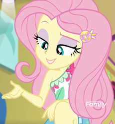 Size: 997x1080 | Tagged: safe, screencap, character:fluttershy, equestria girls:spring breakdown, g4, my little pony:equestria girls, cropped, female, flat colors, geode of fauna, magical geodes, solo, stupid sexy fluttershy