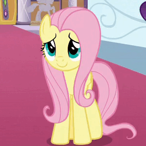 Size: 300x300 | Tagged: safe, screencap, character:discord, character:fluttershy, character:rarity, species:pegasus, species:pony, episode:the beginning of the end, g4, my little pony: friendship is magic, animated, blinking, blush sticker, blushing, canterlot castle, cropped, cute, female, folded wings, happy, looking up, mare, raised hoof, shyabetes, smiling, solo focus, wings