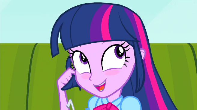 Size: 656x368 | Tagged: safe, screencap, character:twilight sparkle, equestria girls:rainbow rocks, g4, my little pony:equestria girls, adorkable, animated, cute, dork, gif, shy, tugging, tugging hair