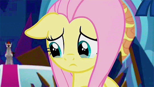 Size: 540x304 | Tagged: safe, screencap, character:discord, character:fluttershy, character:king sombra, character:twilight sparkle, episode:the beginning of the end, g4, my little pony: friendship is magic, animated, comforting, cute, floppy ears, gif, hand on cheek, shipping fuel, shyabetes, squishy cheeks, teary eyes