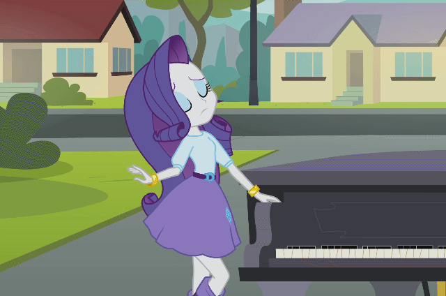 Size: 640x424 | Tagged: safe, screencap, character:rarity, episode:player piano, equestria girls:rainbow rocks, g4, my little pony:equestria girls, animated, beautiful, beautiful eyes, beautiful hair, bedroom eyes, blinking, blue eyes, blue eyeshadow, boots, bracelet, clothing, cropped, cute, eyeshadow, fabulous, female, flirting, gif, hairpin, high heel boots, jewelry, lidded eyes, makeup, messy hair, piano, purple hair, raribetes, shoes, skirt, smiling, solo, woman