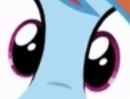 Size: 130x99 | Tagged: safe, editor:undeadponysoldier, screencap, character:rainbow dash, species:pony, close-up, extreme close up, looking at you, picture for breezies, staring into your soul