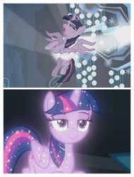 Size: 3106x4096 | Tagged: safe, edit, edited screencap, screencap, character:mean twilight sparkle, character:tree of harmony, character:treelight sparkle, character:twilight sparkle, species:pony, episode:the mean 6, episode:what lies beneath, g4, my little pony: friendship is magic, clone, comic, screencap comic, tree of harmony, treelight sparkle