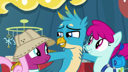 Size: 1920x1080 | Tagged: safe, screencap, character:gallus, character:happy khaki, character:ruby splash, episode:uprooted, g4, my little pony: friendship is magic, trail blazer