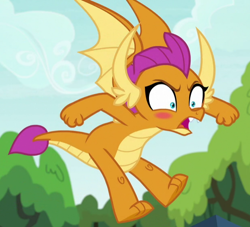 Size: 616x560 | Tagged: safe, screencap, character:smolder, species:dragon, episode:uprooted, g4, my little pony: friendship is magic, blushing, cropped, cute, dragoness, female, smolderbetes, solo