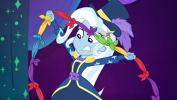 Size: 1920x1080 | Tagged: safe, screencap, character:trixie, equestria girls:spring breakdown, g4, my little pony:equestria girls, clothing, handkerchief, hat, magic show, magic trick, top hat